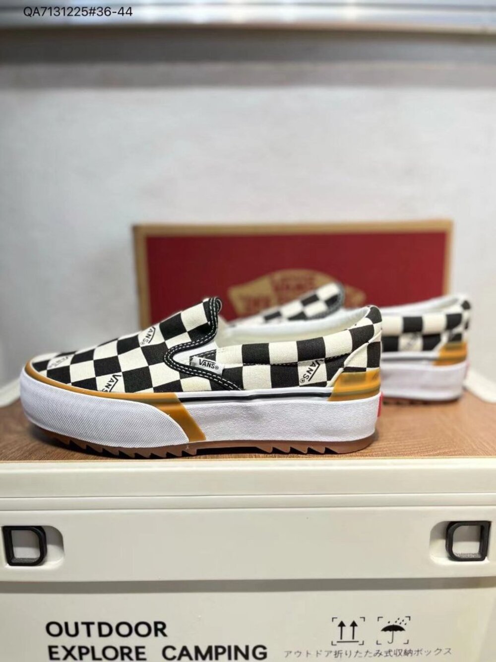 VANS Slip On Canvas Checkerboard Shoes - Comfortable Fit - Picture 5 of 6